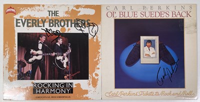 Lot 235 - THE EVERLY BROTHERS / CARL PERKINS SIGNED LPS.