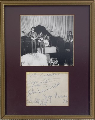 Lot 333 - THE BEATLES - A FULLY SIGNED CARD AND ORIGINAL PHOTOGRAPHS FROM ABC THEATRE EXETER, 1964