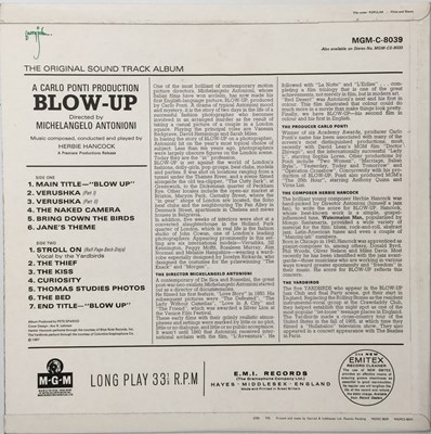 Lot 261 - HERBIE HANCOCK - BLOW-UP LP (SOUNDTRACK - UK OG - MGM-C-8039)