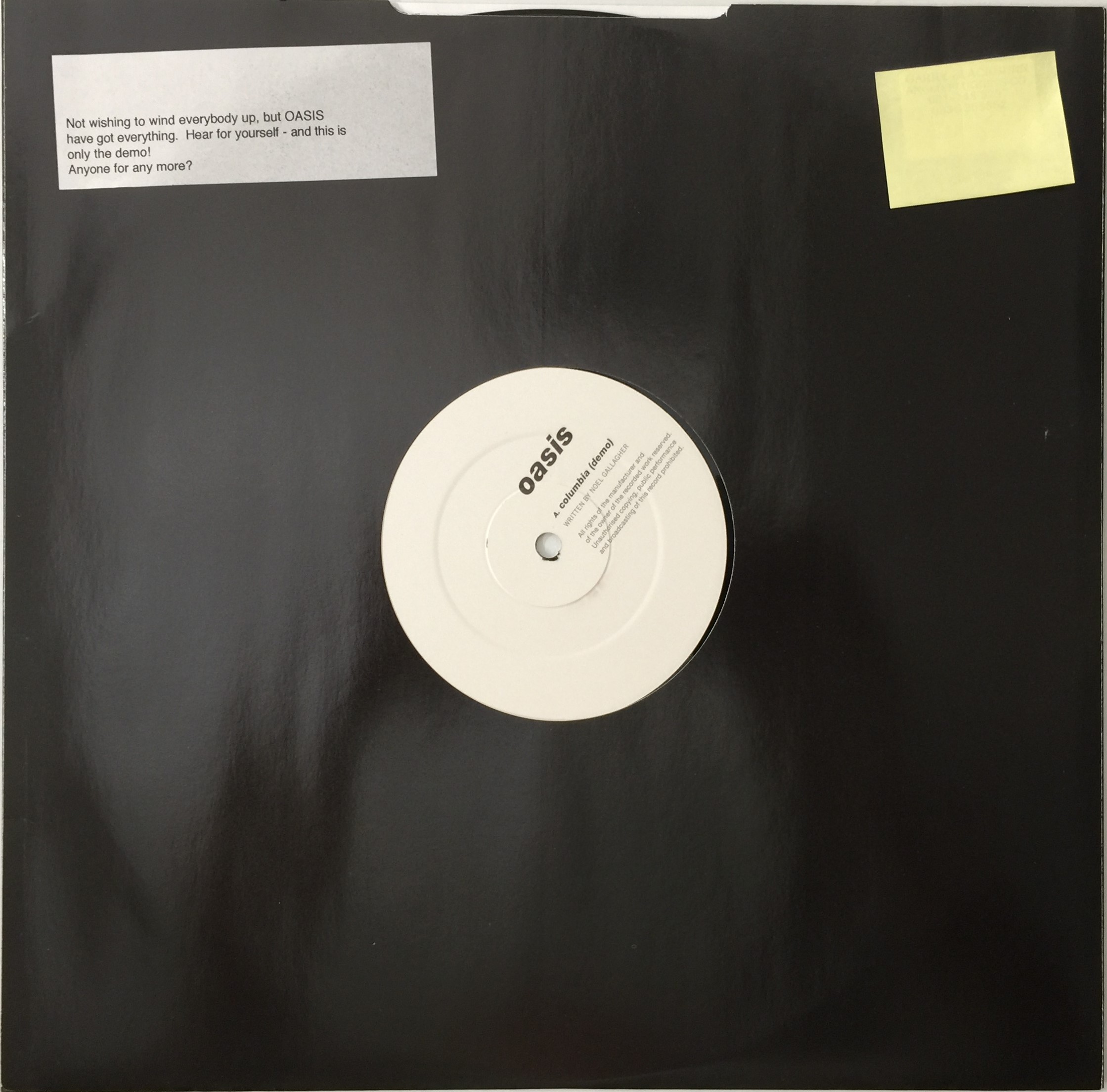 OASIS / オアシス　COLUMBIA 12\"(レコード) PROMO Lot 10 - OASIS - COLUMBIA (Demo) 12