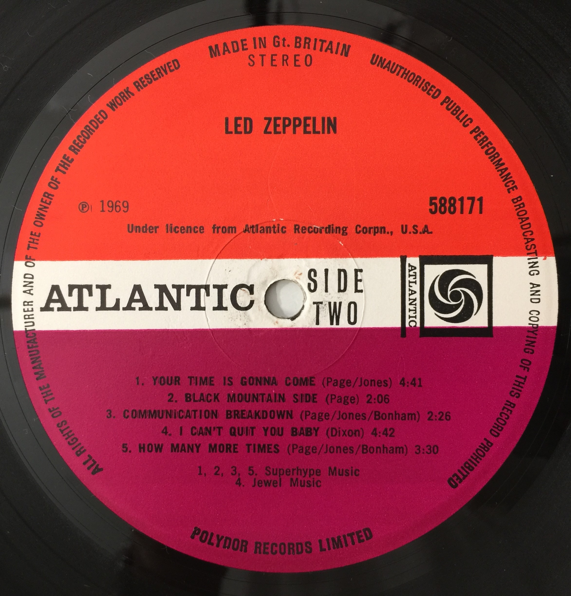Lot 3 - LED ZEPPELIN - LED ZEPPELIN 'I' LP (ORIGINAL