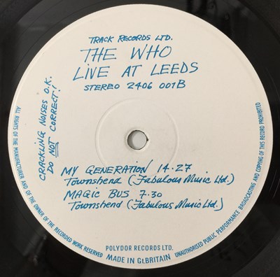 Lot 269 - THE WHO - LIVE AT LEEDS LP (COMPLETE 1ST UK PRESSING - TRACK 2406 001)