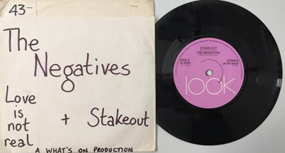 Lot 229 - THE NEGATIVES/RELATED - 7" COLLECTION (WITH OG STAKEOUT WRAPAROUND SLEEVE)