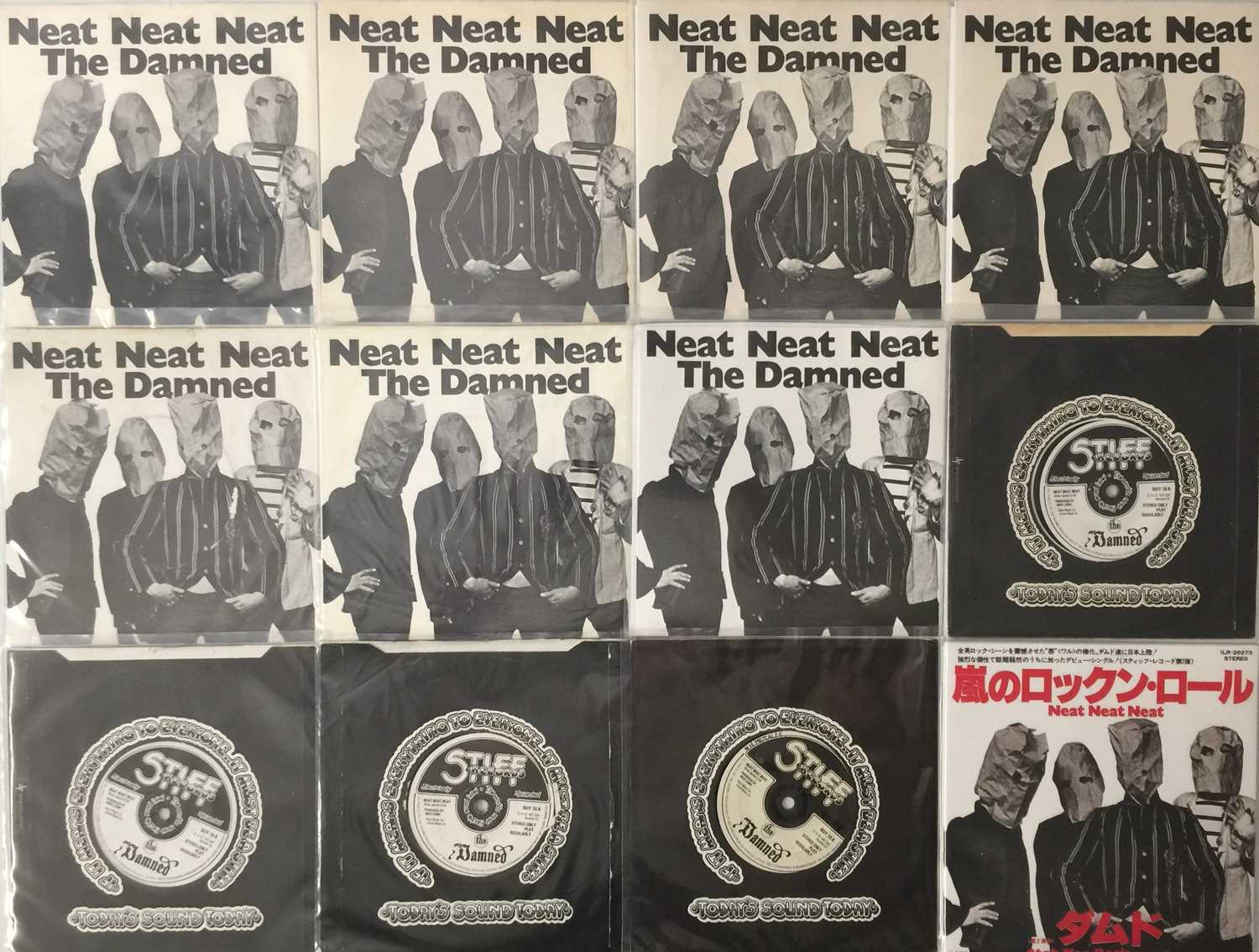 Lot 235 - THE DAMNED - NEAT NEAT NEAT 7" PRESSINGS PACK