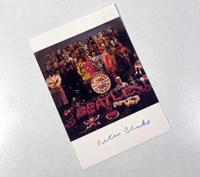 Lot 335 - THE BEATLES INTEREST - PETER BLAKE SIGNED POSTCARD.