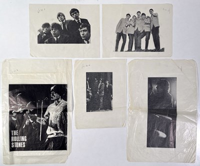 Lot 369 - ROLLING STONES INTEREST - ORIGINAL C 1960S PRINTERS TRANSPARENCY SHEETS WITH IMAGES FOR POSTERS ETC.