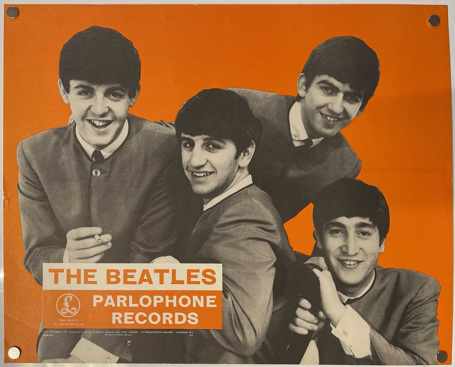 Lot 267 - THE BEATLES - ORIGINAL PARLOPHONE PROMOTIONAL POSTER.