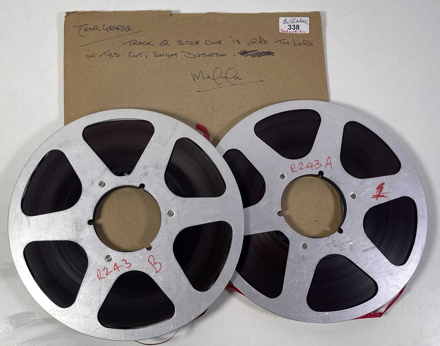 Lot 284 - PAUL MCCARTNEY / WINGS INTEREST - BAND ON THE RUN RECORDING TAPES - WITH BOLAN RECORDING.