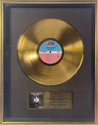 Lot 253 - BEATLES INTEREST - JULIAN LENNON PRESENTATION AWARD FOR 'VALOTTE'. ﻿