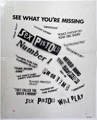 Lot 32 - BOY LONDON / SEDITIONARIES - THE SEX PISTOLS - ORIGINAL CELLULOID SHEET FOR 'NEVER MIND THE BANS' / 'NUMBER ONE' ARTWORK.
