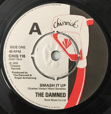 Lot 250 - THE DAMNED - SMASH IT UP 7" (UK SIGNED DEMO + PROMO BITS)