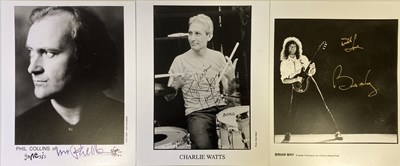Lot 276 - BRIAN MAY/PHIL COLLINS/CHARLIE WATTS SIGNED PHOTOGRAPHS