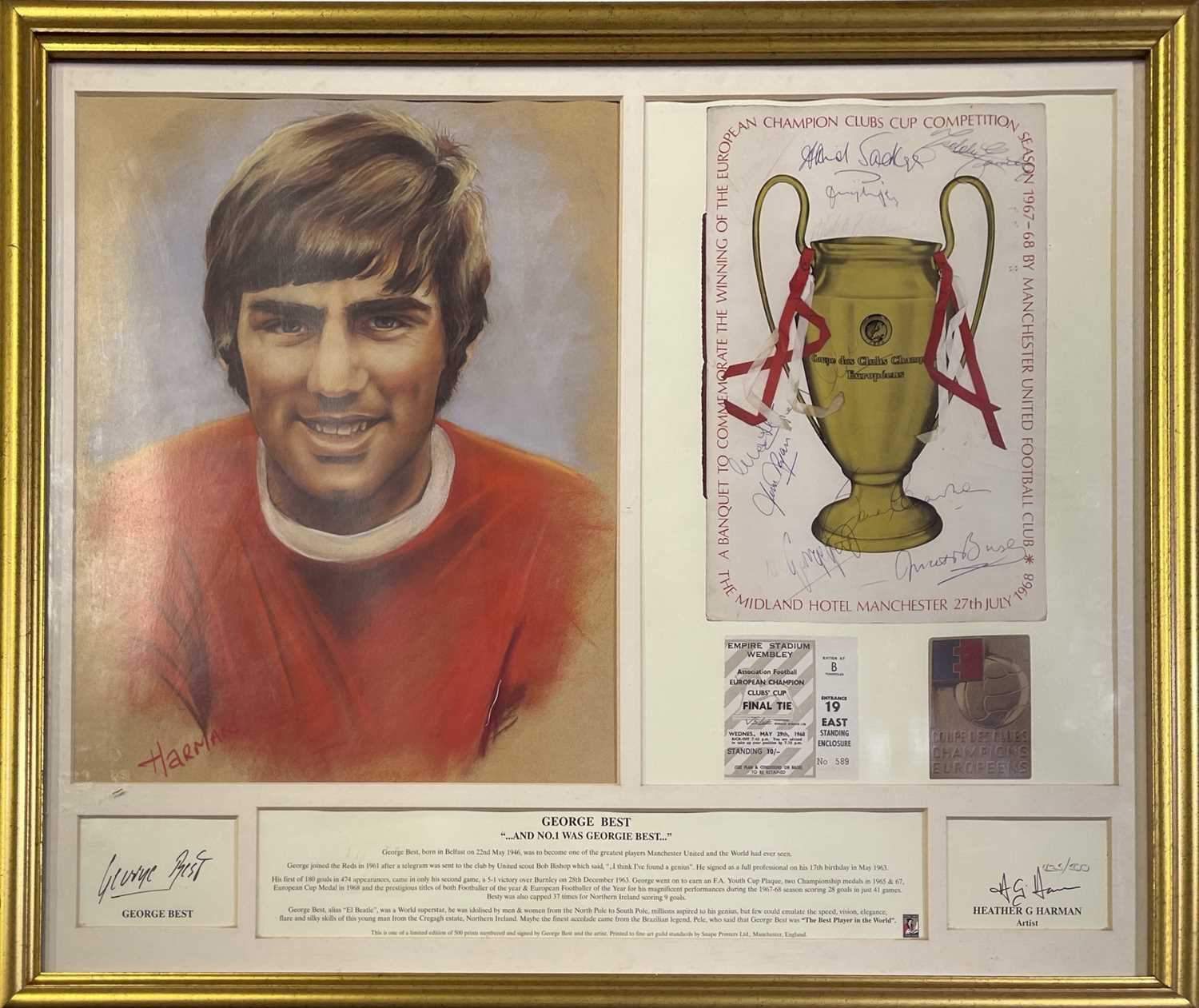 Lot 329 - GEORGE BEST SIGNED DISPLAY.