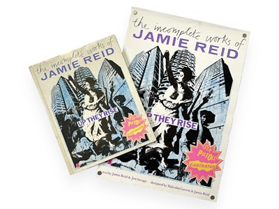 Lot 58 - BOY LONDON - JAMIE REID 'INCOMPLETE WORKS' BOOK AND PROMOTIONAL POSTER.