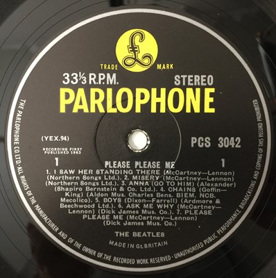 Lot 110 - THE BEATLES - PLEASE PLEASE ME LP (UK STEREO 5TH PRESSING - PCS 3042 - SUPERB COPY).