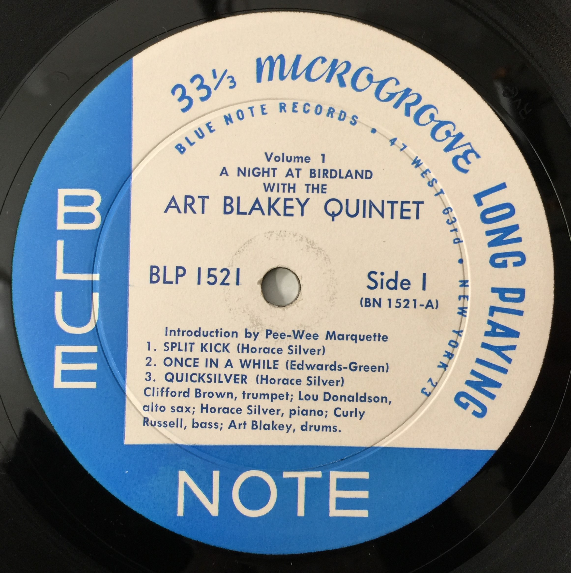 Lot 163 - ART BLAKEY - A NIGHT AT BIRDLAND LP (BLUE