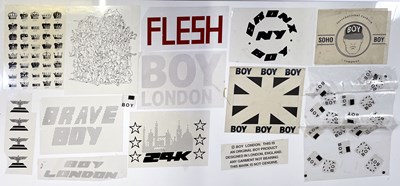 Lot 97 - BOY LONDON ARCHIVE - ORIGINAL BOY DESIGNS ON CELLULOID SHEETS.