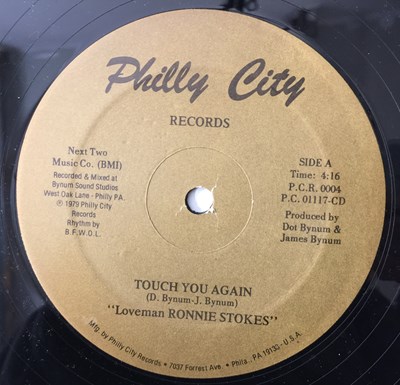 Lot 207 - LOVEMAN RONNIE STOKES - TOUCH YOU AGAIN/ LONELY BOY 12" (US OG - PHILLY CITY - PCR 0004)