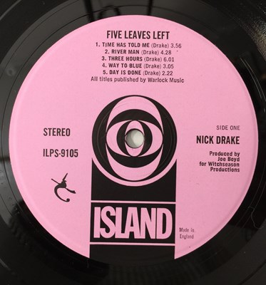 Lot 334 - NICK DRAKE - FIVE LEAVES LEFT LP (ORIGINAL UK PRESSING - ISLAND ILPS 9105)