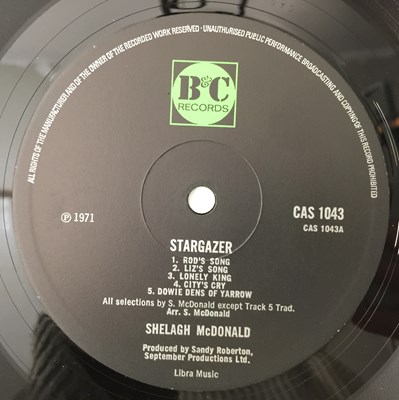 Lot 345 - SHELAGH MCDONALD - STARGAZER LP (UK FOLK - B&C RECORDS - CAS 1043)