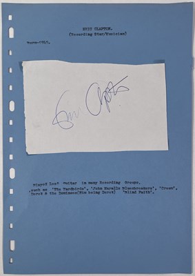 Lot 395 - ERIC CLAPTON - SIGNED PAGE.