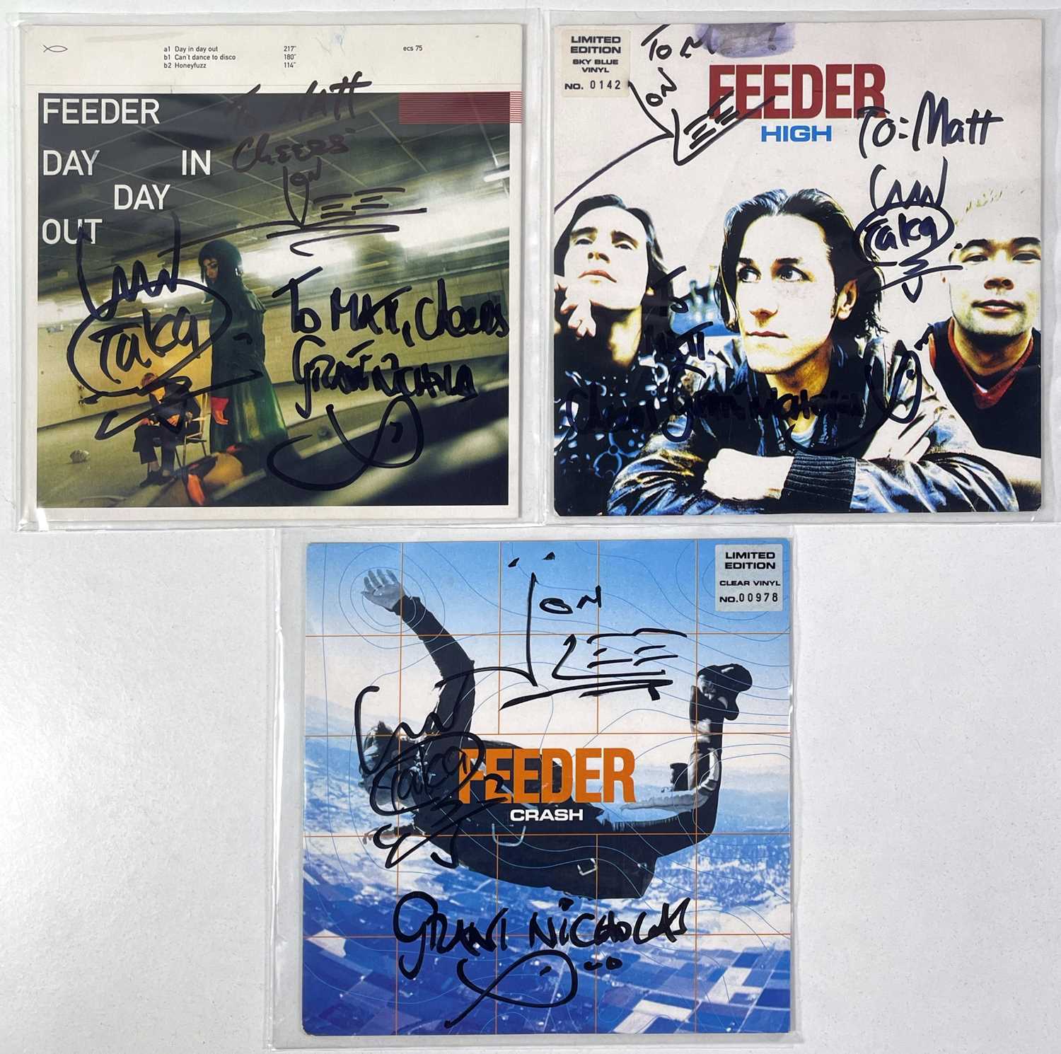 Lot 257 - INDIE INTEREST - FEEDER SIGNED SINGLES.