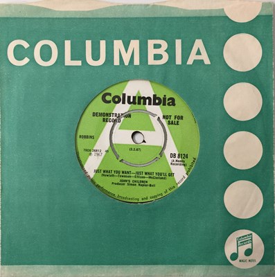 Lot 31 - JOHN'S CHILDREN - JUST WHAT YOU WANT - JUST WHAT YOU'LL GET 7" (UK PROMO - COLUMBIA - DB 8124)