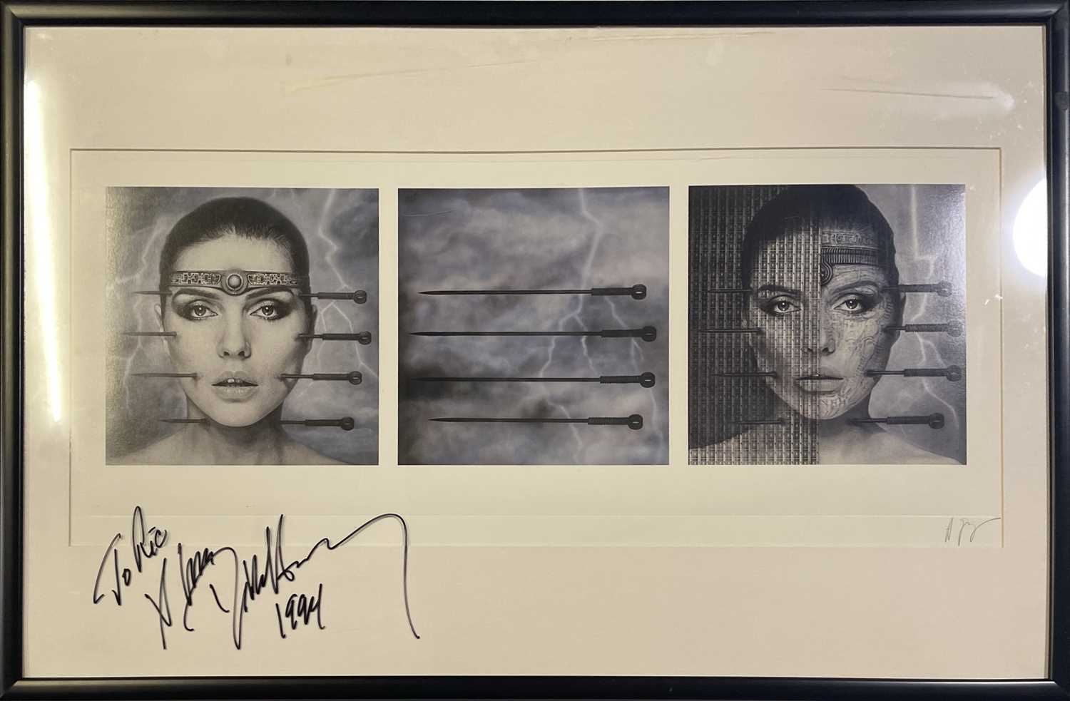 Lot 258 - DEBBIE HARRY - A PRINT SIGNED BY DEBBIE HARRY AND H.R. GIGER.