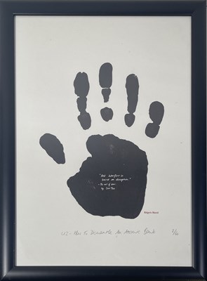 Lot 263 - U2 - HOW TO DISMANTLE AN ATOMIC BOMB - LIMITED EDITION EDGE HAND PRINT POSTER.