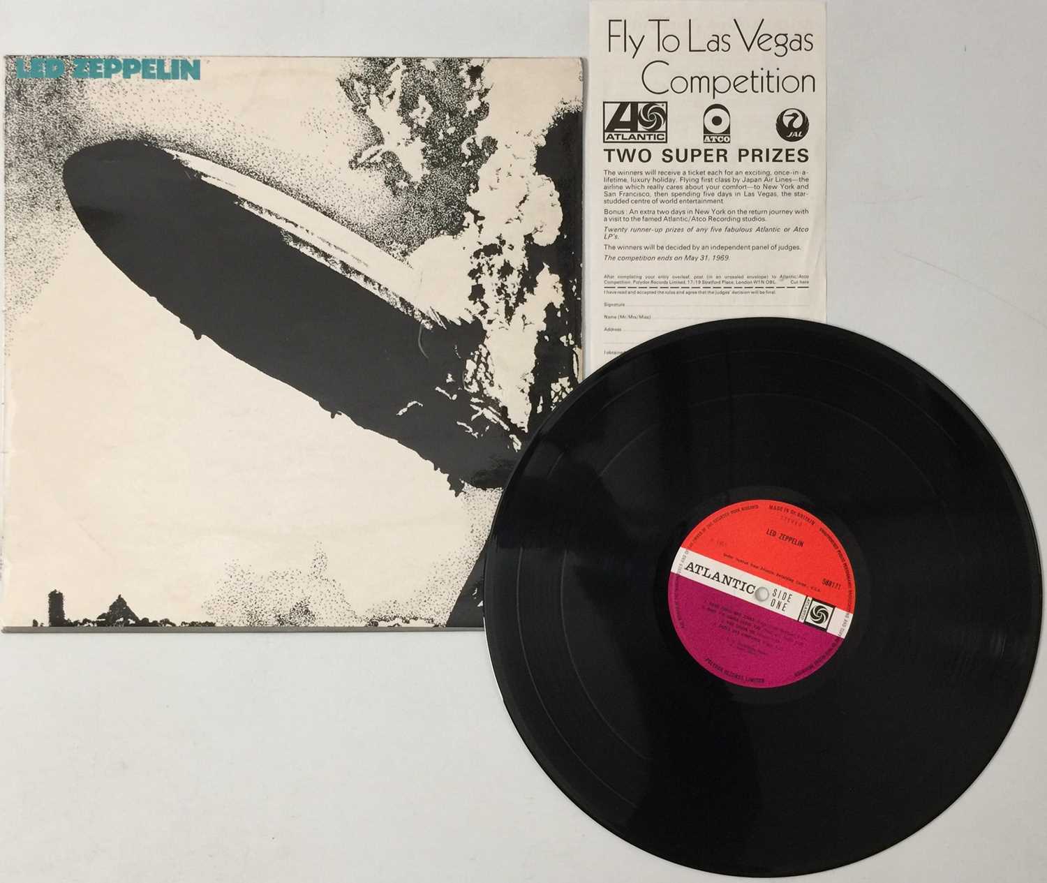 Lot 48 - LED ZEPPELIN - LED ZEPPELIN 'I' LP (ORIGINAL UK 'TURQUOISE' LETTERING/SUPERHYPE COPY - ATLANTIC 588171 - WITH PROMO INSERT)