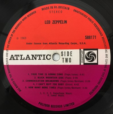 Lot 48 - LED ZEPPELIN - LED ZEPPELIN 'I' LP (ORIGINAL UK 'TURQUOISE' LETTERING/SUPERHYPE COPY - ATLANTIC 588171 - WITH PROMO INSERT)