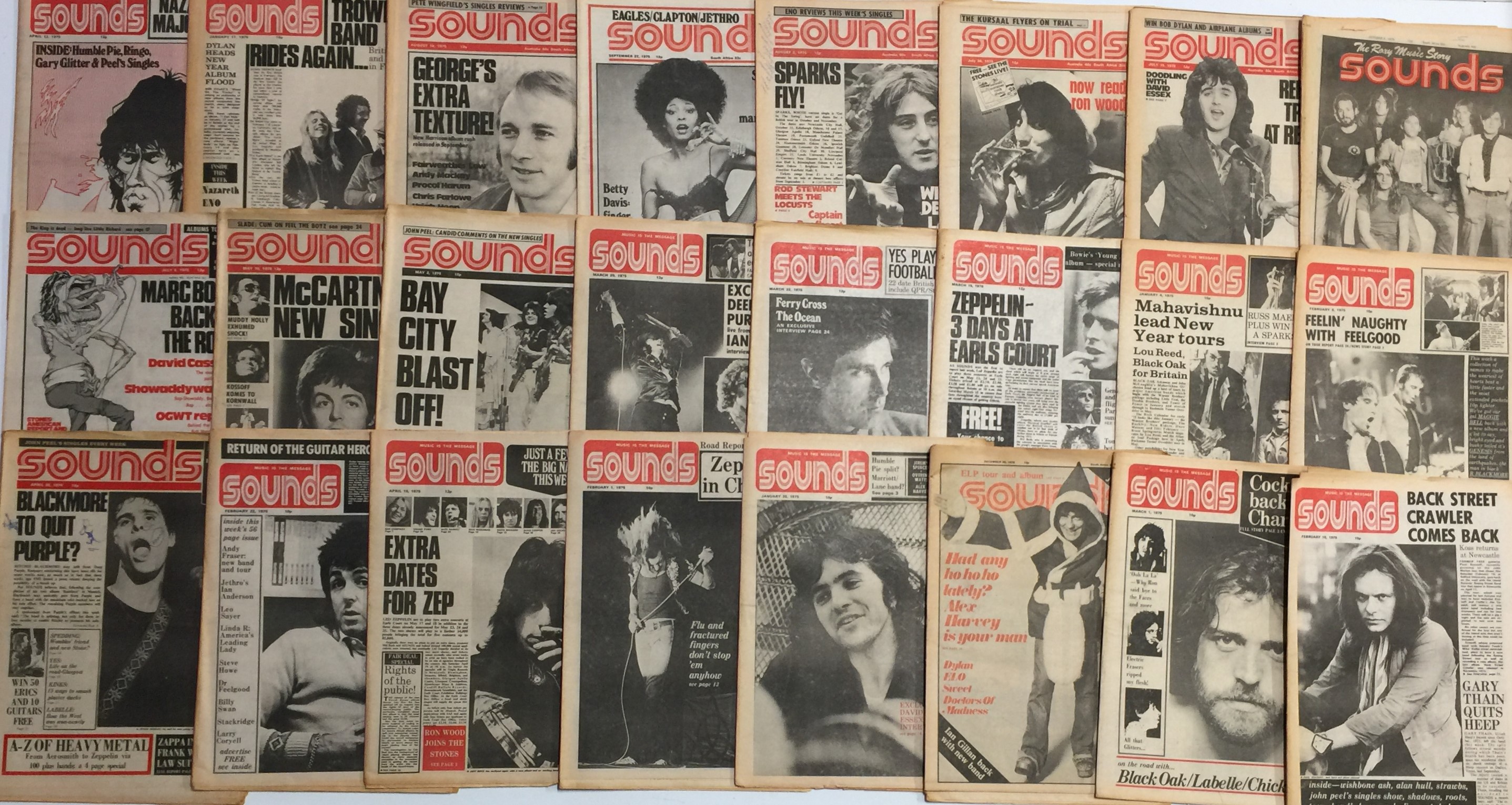 Audio Magazines Collection Lot 73 - SOUNDS MAGAZINE - 1975.