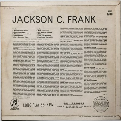 Lot 390 - JACKSON C. FRANK - JACKSON C. FRANK LP (ORIGINAL UK COPY - COLUMBIA 33/SX 1788).