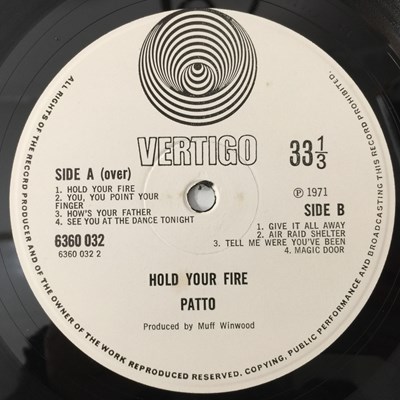 Lot 61 - PATTO - HOLD YOUR FIRE LP (UK FIRST - SWIRL - VERTIGO 6360 032)
