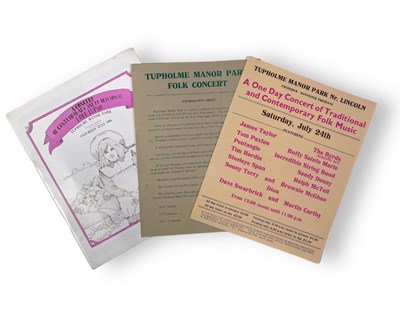 Lot 98 - TUPHOLME MANOR FOLK FESTIVAL - PROGRAMME AND HANDBILLS.