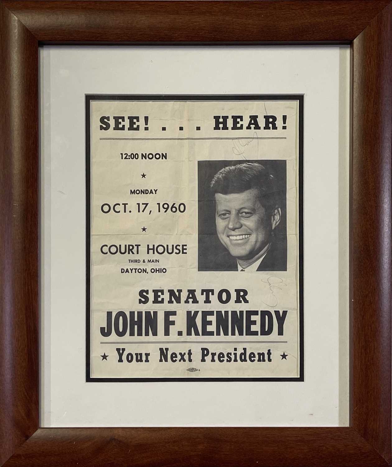 Lot 138 - DOUBLE SIGNED ORIGINAL  JFK FLYER.