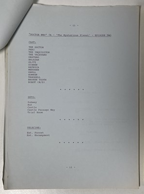 Lot 204 - DOCTOR WHO INTEREST - MYSTERIOUS PLANET SCRIPTS - 1986.