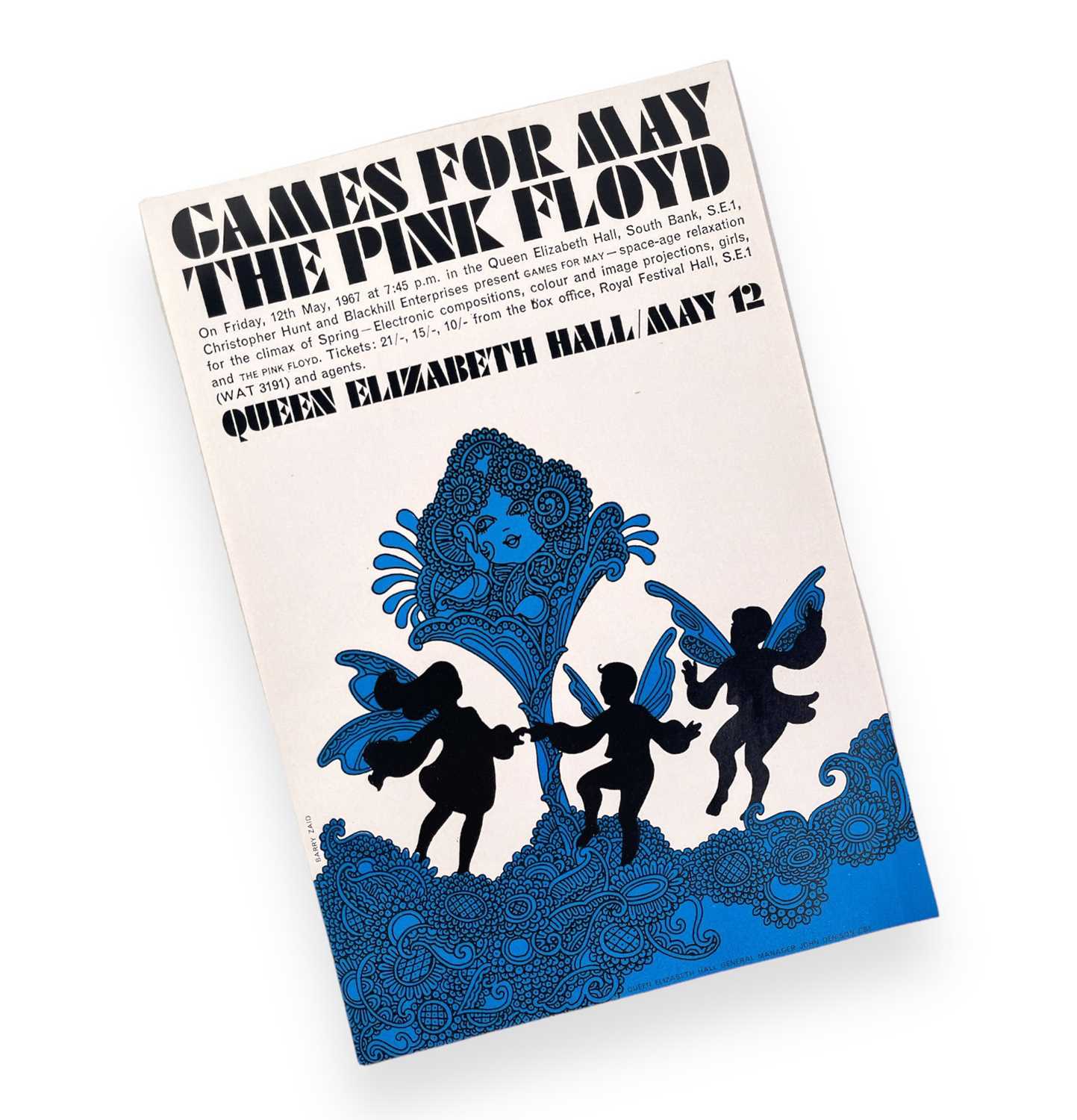 Lot 110 - PINK FLOYD - GAMES FOR MAY ORIGINAL HANDBILL.