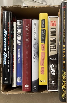 Lot 268 - SIGNED MUSIC AUTOBIOGRAPHIES / BOOKS INC SLADE / STATUS QUO.