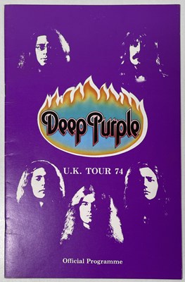 Lot 102 - DEEP PURPLE - A 1974 CONCERT PROGRAMME AND TICKET.