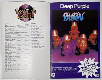 Lot 102 - DEEP PURPLE - A 1974 CONCERT PROGRAMME AND TICKET.