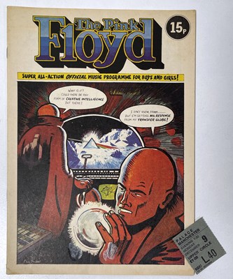 Lot 341 - PINK FLOYD - 1974 COMIC PROGRAMME AND TICKET STUB.