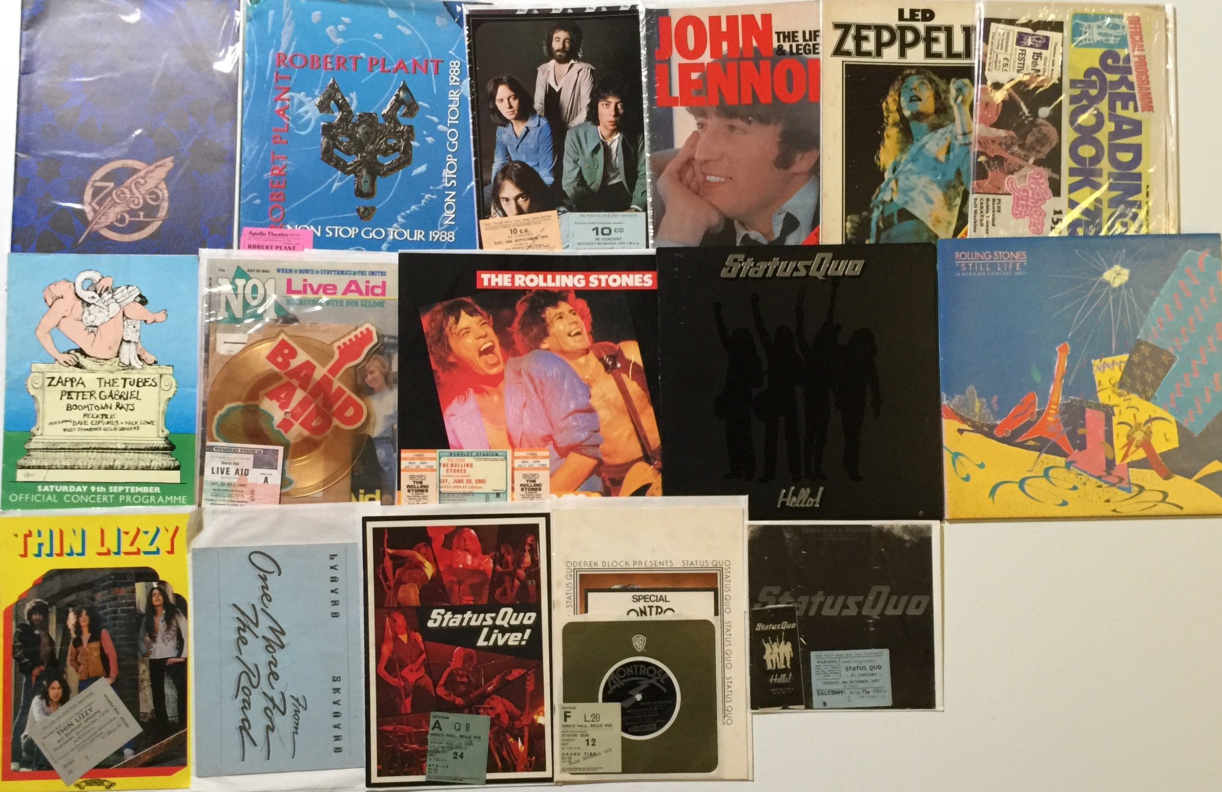 Rock Concert Collection Lot 103 - CONCERT PROGRAMME AND TICKET COLLECTION