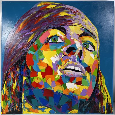 Lot 2170264 - GUNS N ROSES INTEREST - A LARGE AND IMPRESSIVE PORTRAIT OF AXL ROSE BY LAKSHMAN WIMALASENA.