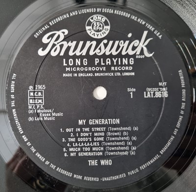 Lot 822 - THE WHO - MY GENERATION LP (UK OG - BRUNSWICK - LAT.8616)