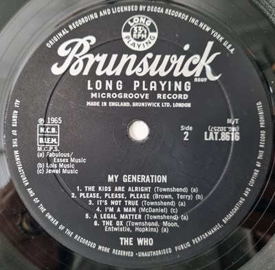 Lot 822 - THE WHO - MY GENERATION LP (UK OG - BRUNSWICK - LAT.8616)