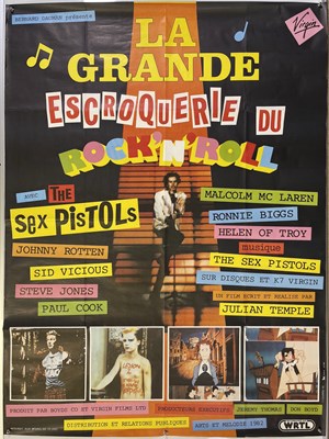 Lot 458 - THE SEX PISTOLS - ORIGINAL FRENCH GREAT ROCK N ROLL SWINDLE FRENCH BILLBOARD POSTER.