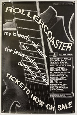 Lot 166 - BLUR / MY BLOODY VALENTINE / DINOSAUR JR AND MORE - ORIGINAL 1992 'ROLLERCOASTER' TOUR POSTER