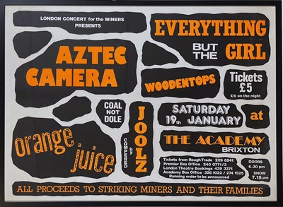 Lot 167 - ORANGE JUICE / AZTEC CAMERA / EVERYTHING BUT THE GIRL - ORIGINAL 1985 CONCERT POSTER - ORANGE JUICE FINAL CONCERT.