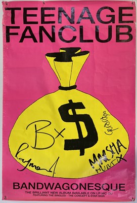 Lot 172 - TEENAGE FANCLUB - A SIGNED PROMOTIONAL BILLBOARD FOR BANDWAGONESQUE.